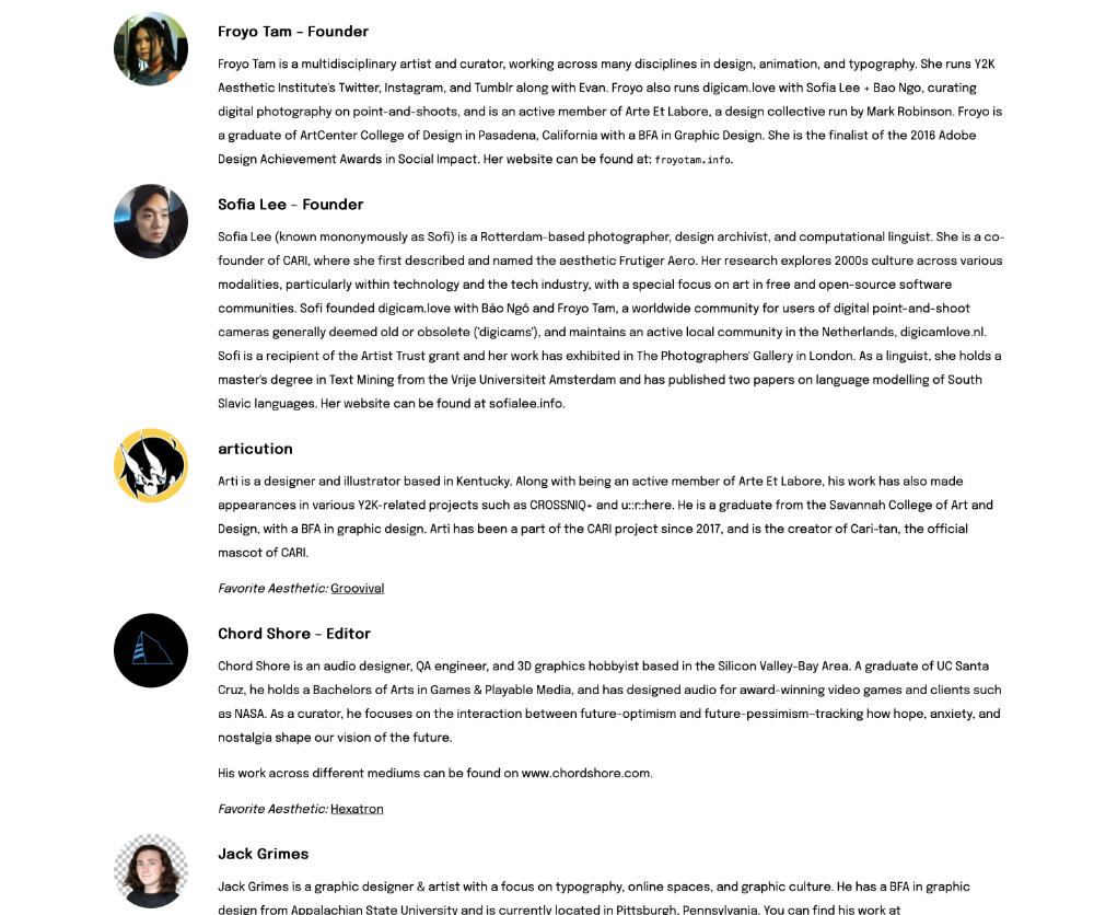 the bios of the CARI staff